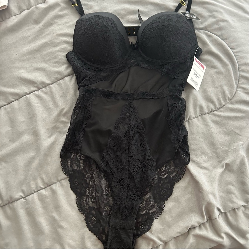 Elegant Black Lace Bodysuit